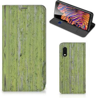 B2Ctelecom Telefoon Hoesje Samsung Xcover Pro Wallet Case Green Wood