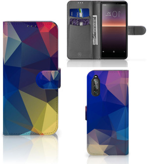 B2Ctelecom Telefoon Hoesje Sony Xperia 10 II Bookcase Polygon Dark