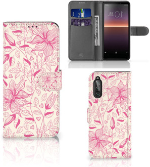 B2Ctelecom Telefoon Hoesje Sony Xperia 10 II Magnet Case Pink Flowers