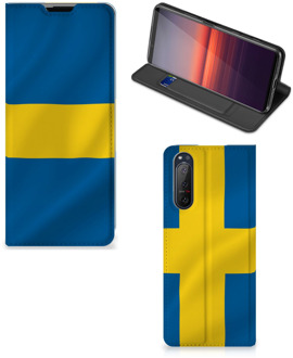 B2Ctelecom Telefoon Hoesje Sony Xperia 5 II Flipcase Zweedse Vlag