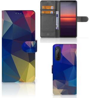 B2Ctelecom Telefoon Hoesje Sony Xperia 5II Bookcase Polygon Dark