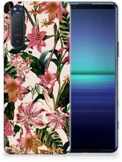 B2Ctelecom Telefoon Hoesje Sony Xperia 5II Leuk TPU Back Case Bloemen