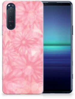 B2Ctelecom Telefoon Hoesje Sony Xperia 5II Silicone Back Case Lente Bloemen