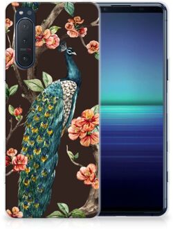 B2Ctelecom Telefoon Hoesje Sony Xperia 5II Siliconen Back Cover Pauw met Bloemen