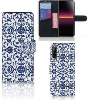 B2Ctelecom Telefoon Hoesje Sony Xperia L4 Book Case Flower Blue