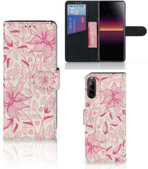 B2Ctelecom Telefoon Hoesje Sony Xperia L4 Magnet Case Pink Flowers