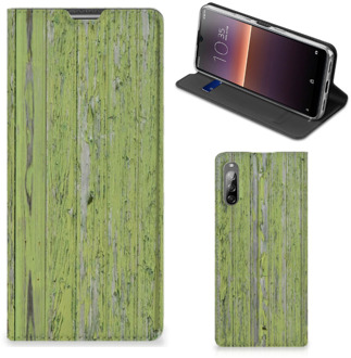 B2Ctelecom Telefoon Hoesje Sony Xperia L4 Wallet Case Green Wood