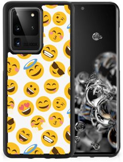 B2Ctelecom Telefoon Hoesje Super als Cadeautjes voor Meisjes Samsung Galaxy S20 Ultra Backcover Soft Siliconen Hoesje met Zwarte rand Emoji