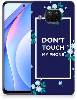 B2Ctelecom Telefoon Hoesje Xiaomi Mi 10T Lite Leuk TPU Back Case Flowers Blue Don't Touch My Phone