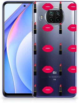 B2Ctelecom Telefoon Hoesje Xiaomi Mi 10T Lite Silicone Hoesje Doorzichtig Lipstick Kiss