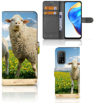 B2Ctelecom Telefoon Hoesje Xiaomi Mi 10T Pro | Mi 10T Wallet Book Case met foto Schaap en Lammetje