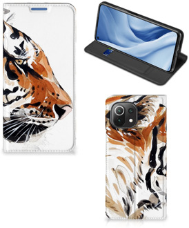 B2Ctelecom Telefoon Hoesje Xiaomi Mi 11 Lite Hoesje met Tekst Tiger