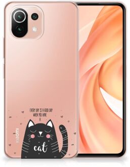 B2Ctelecom Telefoon Hoesje Xiaomi Mi 11 Lite Mobiel Case Cat Good Day