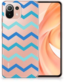 B2Ctelecom Telefoon Hoesje Xiaomi Mi 11 Lite Siliconen Back Cover Zigzag Blauw