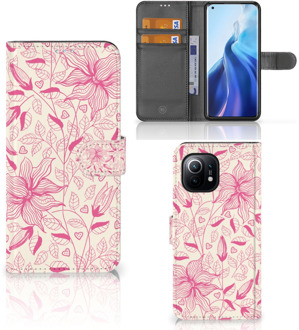 B2Ctelecom Telefoon Hoesje Xiaomi Mi 11 Magnet Case Pink Flowers