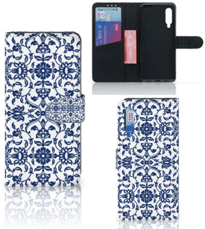 B2Ctelecom Telefoon Hoesje Xiaomi Mi 9 Book Case Flower Blue