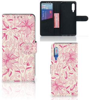 B2Ctelecom Telefoon Hoesje Xiaomi Mi 9 Magnet Case Pink Flowers