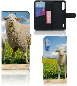 B2Ctelecom Telefoon Hoesje Xiaomi Mi A3 Wallet Book Case met foto Schaap en Lammetje