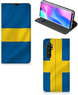 B2Ctelecom Telefoon Hoesje Xiaomi Mi Note 10 Lite Flipcase Zweedse Vlag