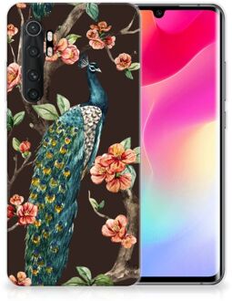 B2Ctelecom Telefoon Hoesje Xiaomi Mi Note 10 Lite Siliconen Back Cover Pauw met Bloemen