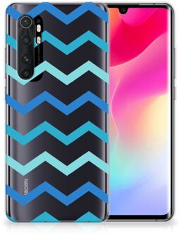 B2Ctelecom Telefoon Hoesje Xiaomi Mi Note 10 Lite Siliconen Back Cover Zigzag Blauw