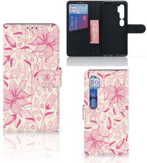 B2Ctelecom Telefoon Hoesje Xiaomi Mi Note 10 Pro Magnet Case Pink Flowers