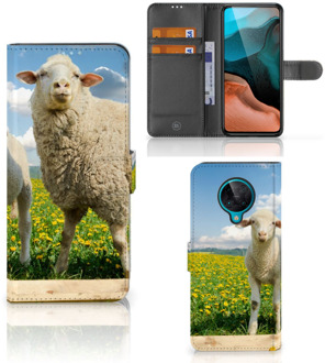 B2Ctelecom Telefoon Hoesje Xiaomi Poco F2 Pro Wallet Book Case met foto Schaap en Lammetje