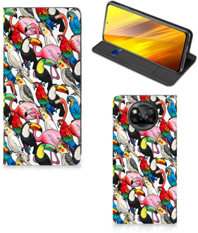 B2Ctelecom Telefoon Hoesje Xiaomi Poco X3 Bookcover Case Birds