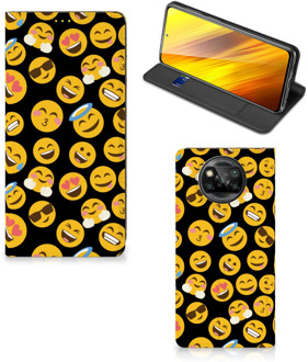 B2Ctelecom Telefoon Hoesje Xiaomi Poco X3 Flip Cover Emoji