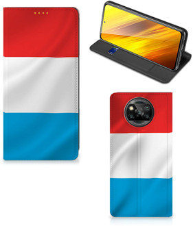 B2Ctelecom Telefoon Hoesje Xiaomi Poco X3 Flip Cover Luxemburgse Vlag