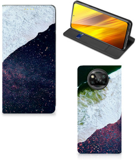 B2Ctelecom Telefoon Hoesje Xiaomi Poco X3 Flip Cover Sea in Space