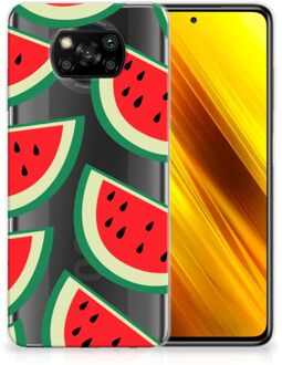 B2Ctelecom Telefoon Hoesje Xiaomi Poco X3 Hoesje Bumper Doorzichtig Watermelons