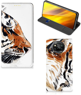 B2Ctelecom Telefoon Hoesje Xiaomi Poco X3 Hoesje met Tekst Tiger