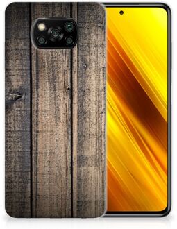 B2Ctelecom Telefoon Hoesje Xiaomi Poco X3 Leuk TPU Back Cover Steigerhout