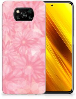 B2Ctelecom Telefoon Hoesje Xiaomi Poco X3 Silicone Back Case Lente Bloemen