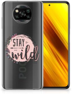 B2Ctelecom Telefoon Hoesje Xiaomi Poco X3 Siliconen Back Cover Transparant Boho Stay Wild