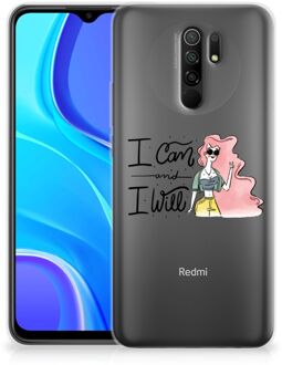 B2Ctelecom Telefoon Hoesje Xiaomi Redmi 9 Hoesje met Tekst i Can