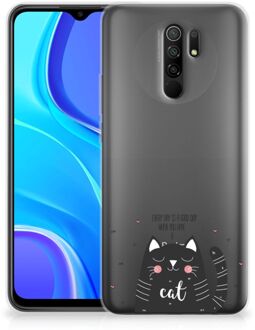 B2Ctelecom Telefoon Hoesje Xiaomi Redmi 9 Mobiel Case Cat Good Day