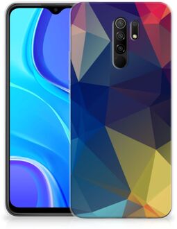 B2Ctelecom Telefoon Hoesje Xiaomi Redmi 9 Siliconen Back Cover Polygon Dark