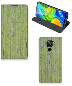 B2Ctelecom Telefoon Hoesje Xiaomi Redmi Note 9 Wallet Case Green Wood