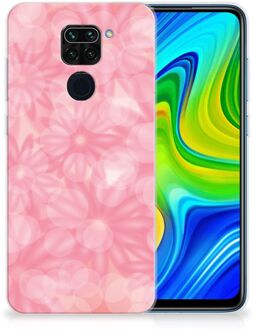 B2Ctelecom Telefoon Hoesje Xiaomi Redmi Note9 Silicone Back Case Lente Bloemen