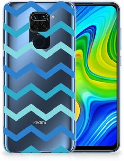 B2Ctelecom Telefoon Hoesje Xiaomi Redmi Note9 Siliconen Back Cover Zigzag Blauw