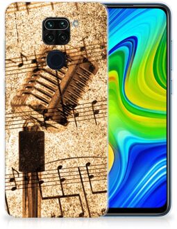 B2Ctelecom Telefoon Hoesje Xiaomi Redmi Note9 Siliconen Hoesje met Naam Bladmuziek