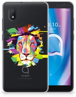 B2Ctelecom Telefoonhoesje Alcatel 1B (2020) Back Cover Siliconen Hoesje Super als Cadeautjes voor Jongens Lion Color