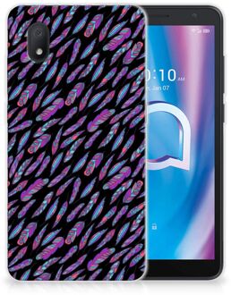 B2Ctelecom Telefoonhoesje Alcatel 1B (2020) Backcover Soft Siliconen Hoesje Feathers Color