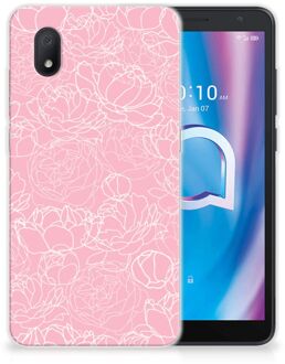 B2Ctelecom Telefoonhoesje Alcatel 1B (2020) Hoesje Witte Bloemen