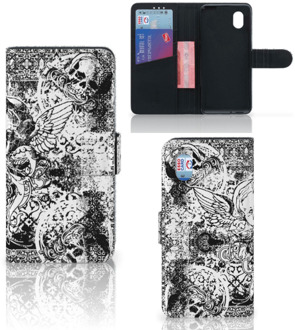 B2Ctelecom Telefoonhoesje Alcatel 1B (2020) Wallet Book Case Skulls Angel