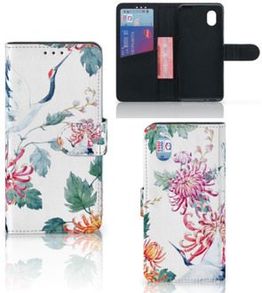 B2Ctelecom Telefoonhoesje Alcatel 1B (2020) Wallet Bookcase Bird Flowers