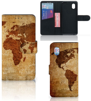 B2Ctelecom Telefoonhoesje Alcatel 1B (2020) Wallet Bookcase Wereldkaart