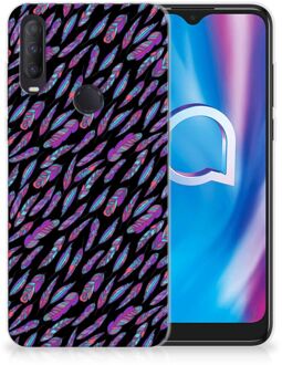 B2Ctelecom Telefoonhoesje Alcatel 1S (2020) Backcover Soft Siliconen Hoesje Feathers Color